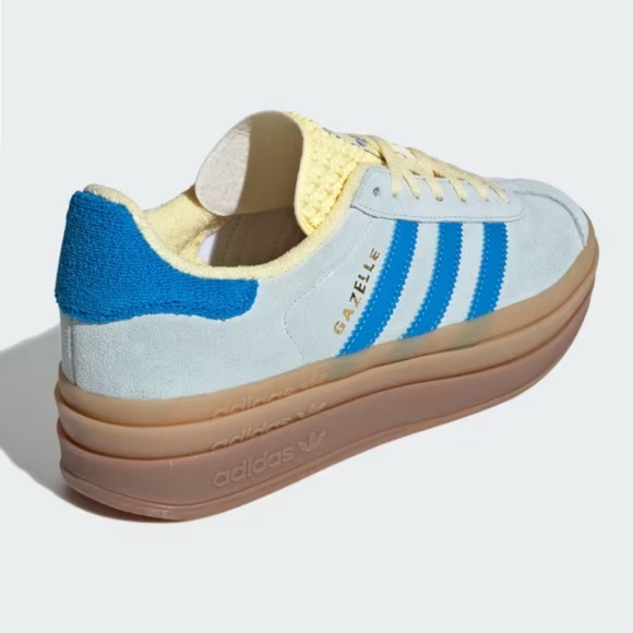 NWT Adidas Gazelle Bold Almost Blue/Bright Blue/Almost Yellow Size W7 - Picture 5 of 15